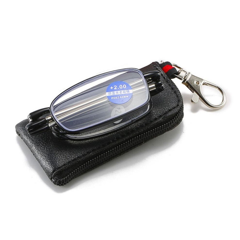 1PC Unisex Folding Metal Reading Glasses Portable Presbyopic Eyeglasses High-definition Foldable Eyewear With Box +1.0~+4.0