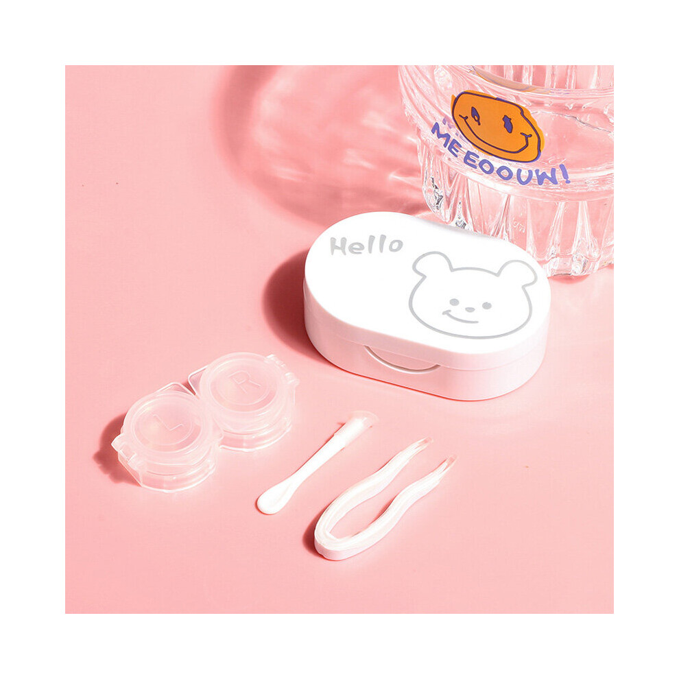 Cartoon Animal Rabbit Lens Case Plastic Hard Lenses Box Eyeglass Case Lens Container Christmas Gift