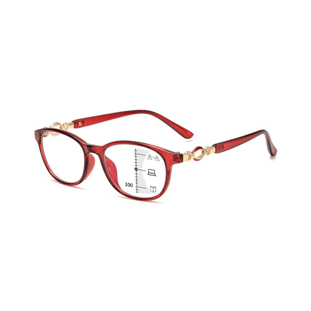 +1.0 To +4.0 Progressive Multifocal Reading Glasses Women Anti-blue Light Eyeglasses Prescription Spectacles Diopter-image-OPC-PBR8GN2-NEW