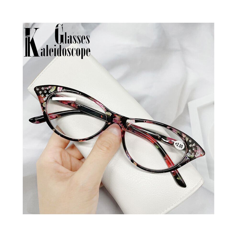 Multicoloured Reading Glasses Women Vintage Cat Eye Glasses Clear Lens Presbyopia Spectacles Eyewear Diopter +1.0 +1.5 +2.0 +2.5 +3.0 +3.5