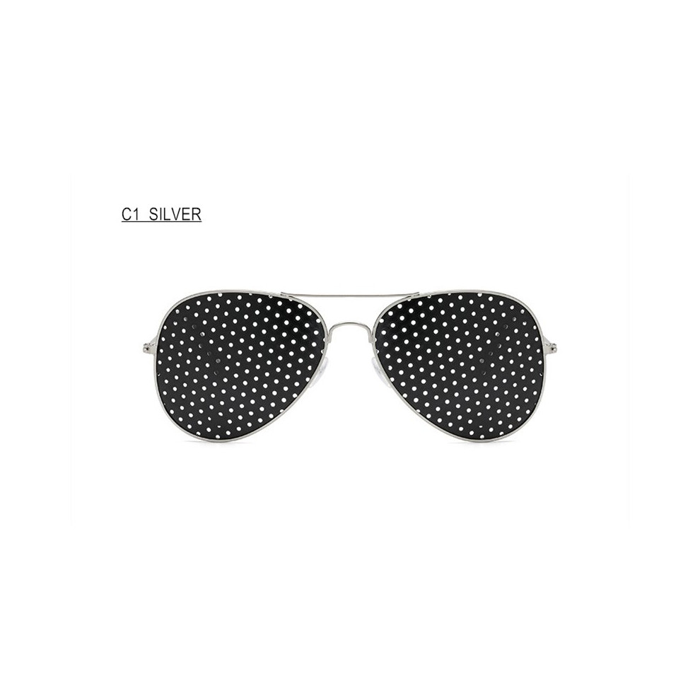 Pinholes Goggles Women Men Alloy Frame Anti Myopia Small Holes Vision Care Glasses Eye Exercise Anti Fatigue F059