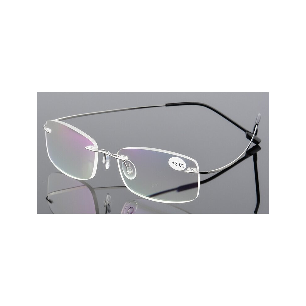 Multicoloured Ultralight Rimless Eyeglasses Clear Memory Titanium Reading Glasses Unisex Magnetic Presbyopic Eyewear Strength +1.0~+4.0