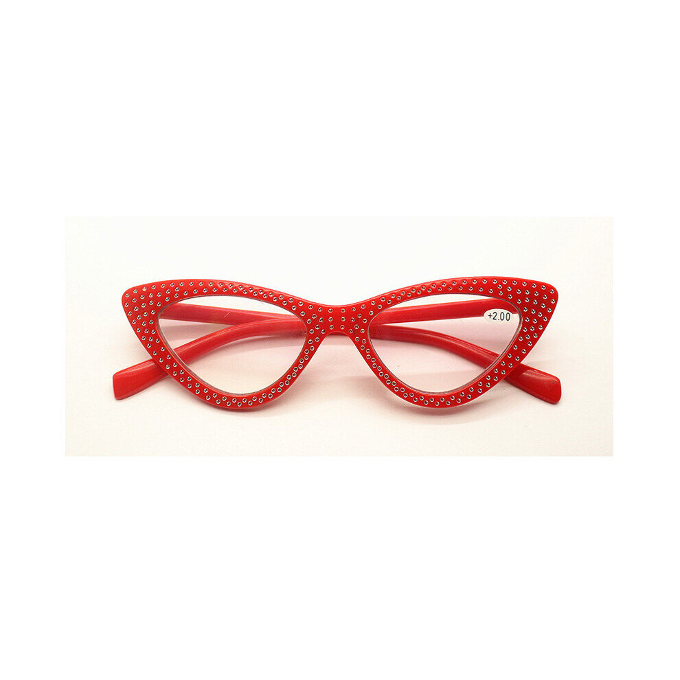 Cat Eye Reading Glasses Women Men Presbyopic Eyeglasses Female Male Hyperopia Eyewear Spectacles With Rhinestone