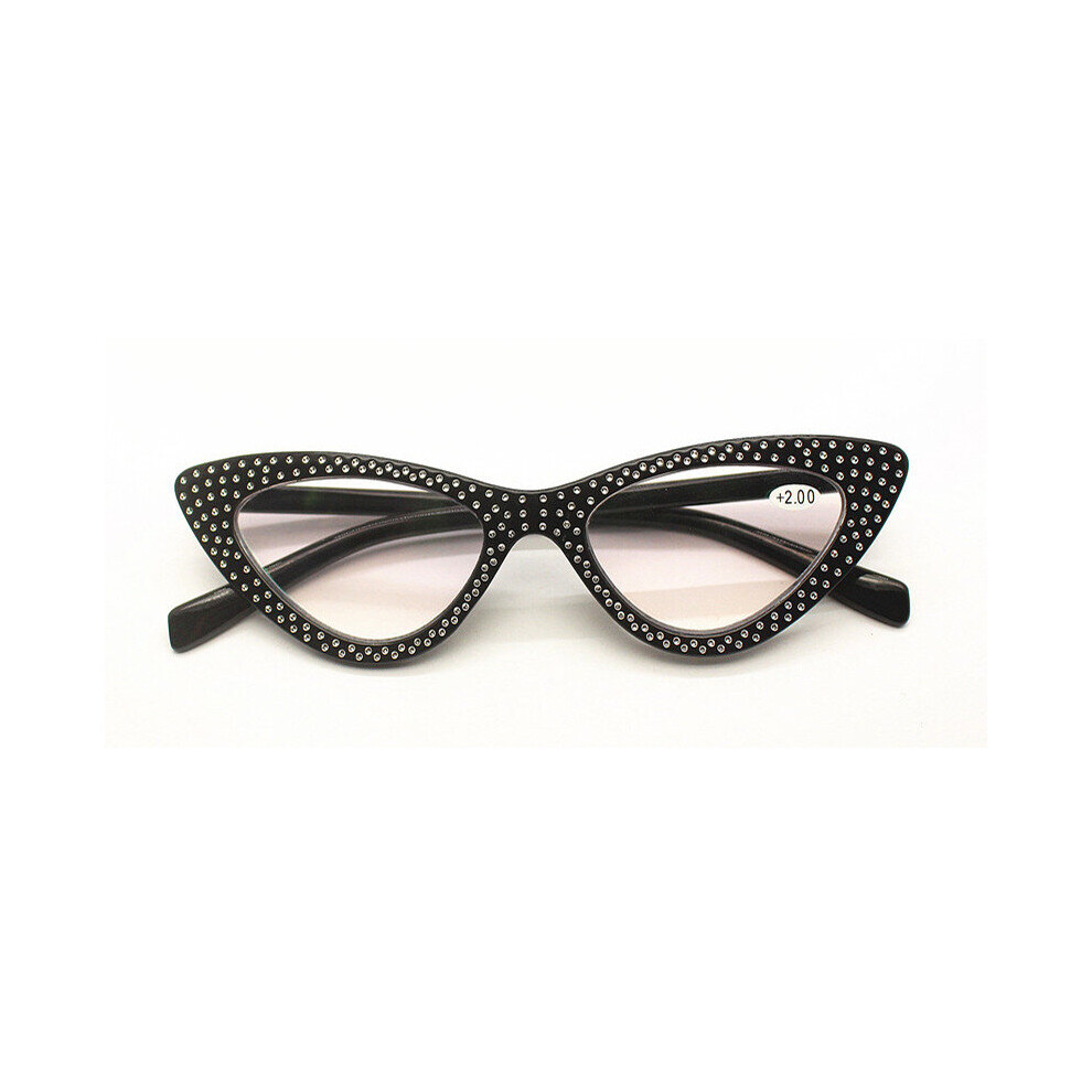 Cat Eye Reading Glasses Women Men Presbyopic Eyeglasses Female Male Hyperopia Eyewear Spectacles With Rhinestone