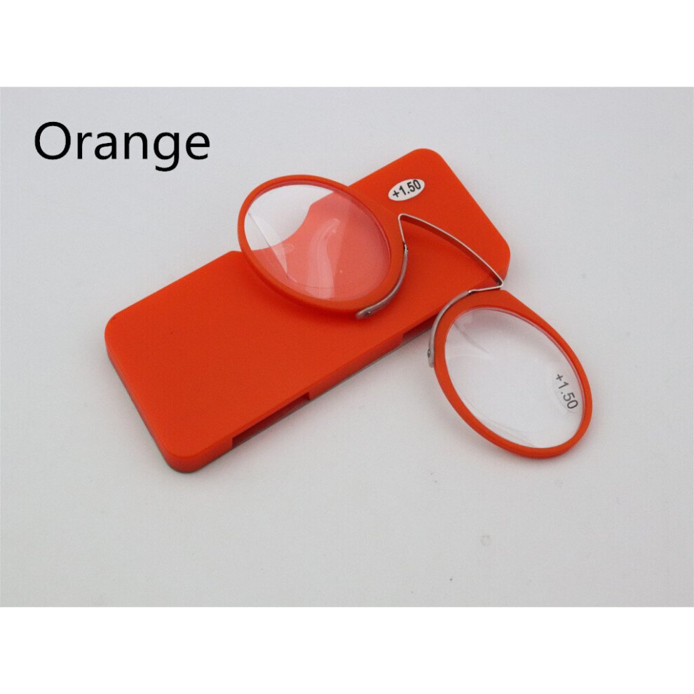 Multicoloured Mini Clip Nose Bridge Reading Glasses 1.0 To 3.5 Portable Presbyopic Glasses With Case