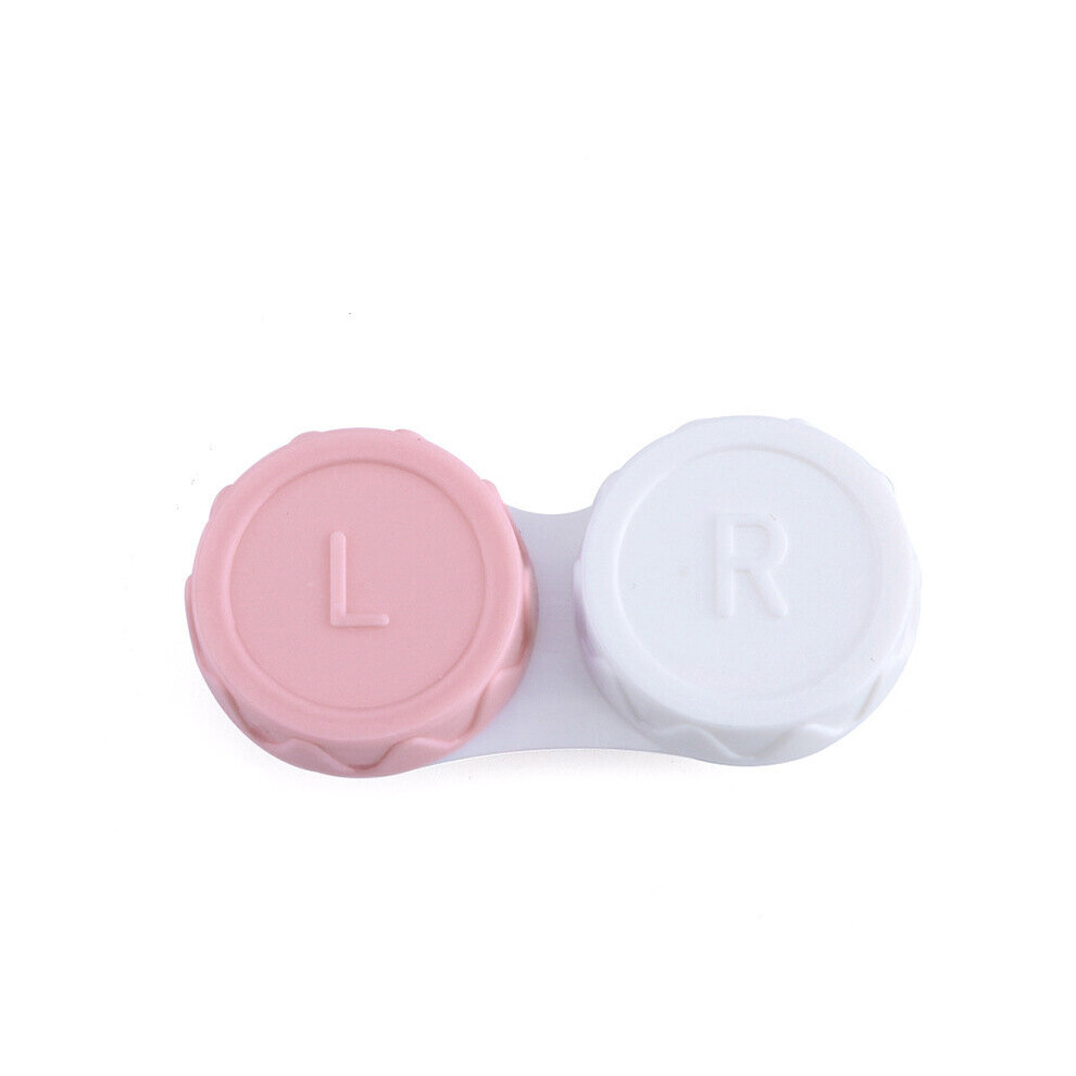 White Mini Portable Lens Case Eyes Contacts Care Container Box Lenses Storage Box Two-Color Lens Box