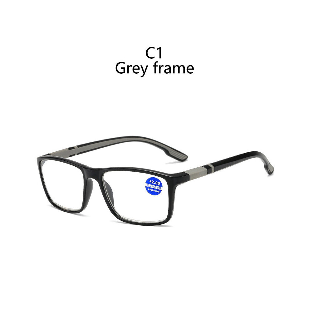 Multicoloured Vintage Tr90 Square Red Frame Sports Reading Glasses Men Presbyopia Eyeglasses Anti Light Blocking Hyperopia Eyewear