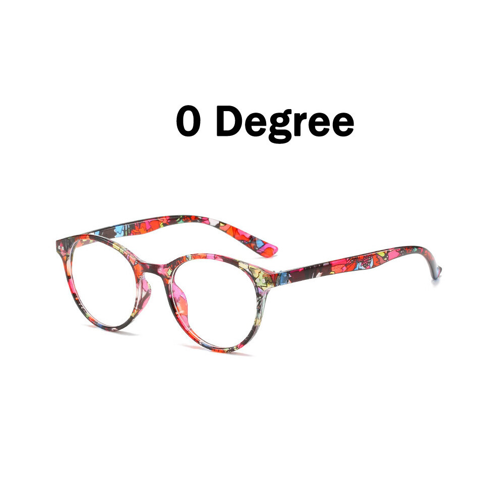 Multicoloured Elbru Diopter 0 To -6.0 Finished Myopia Glasses Women Floral Round Myopic Eyeglasses Nearsighted Optical Spectacle Frame Ladies