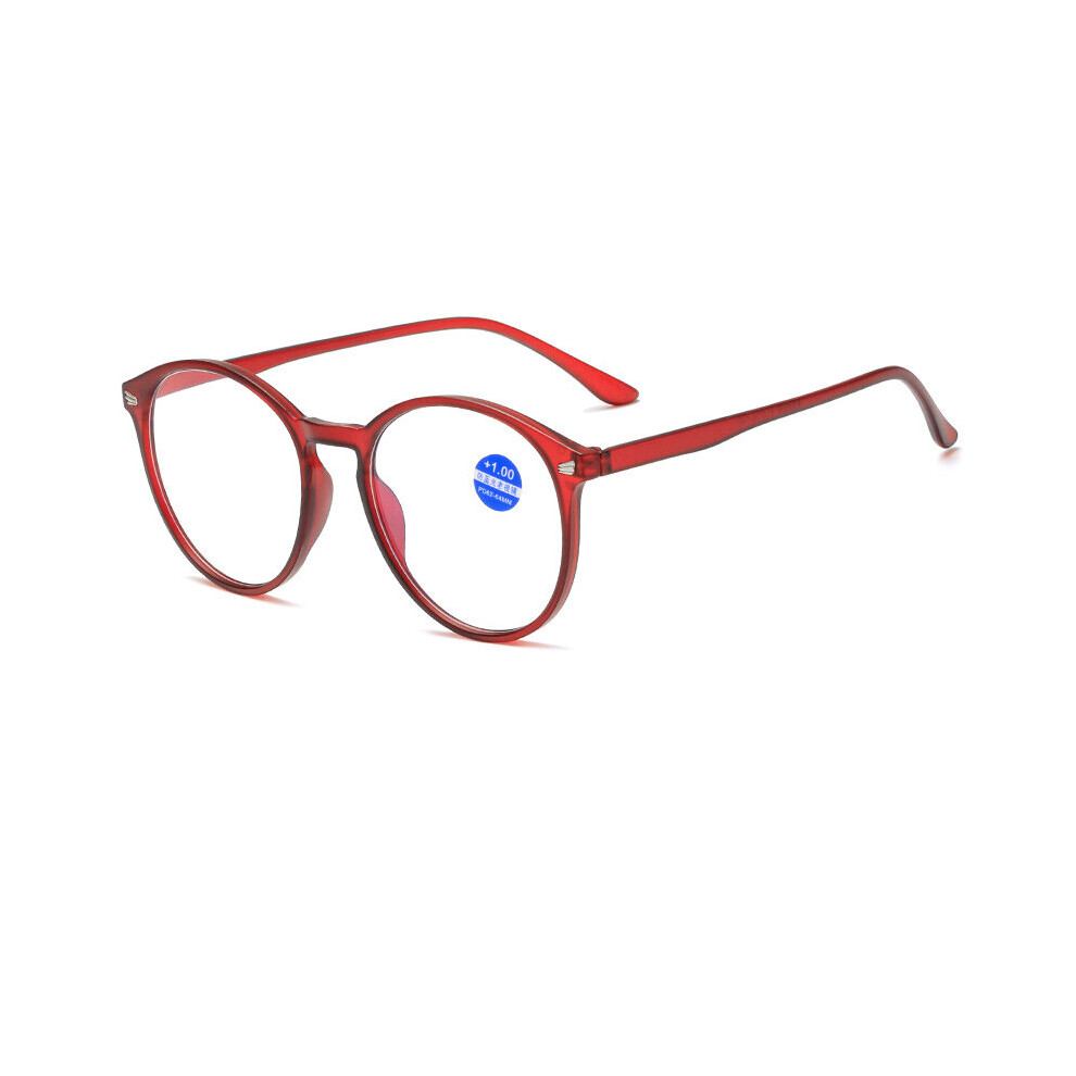 Retro Anti Light Reading Glasses Ladies Round Presbyopia Eyeglasses Women Computer Prescription Eyewear