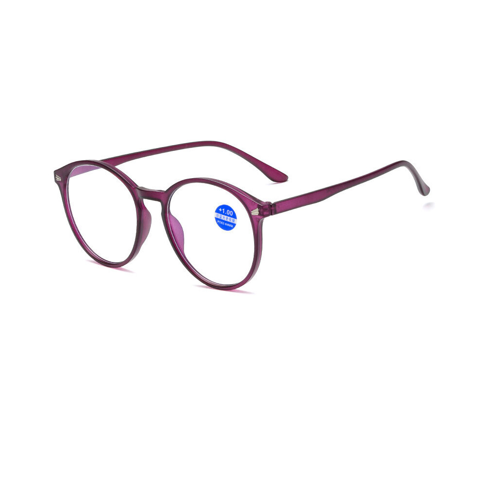 Retro Anti Light Reading Glasses Ladies Round Presbyopia Eyeglasses Women Computer Prescription Eyewear