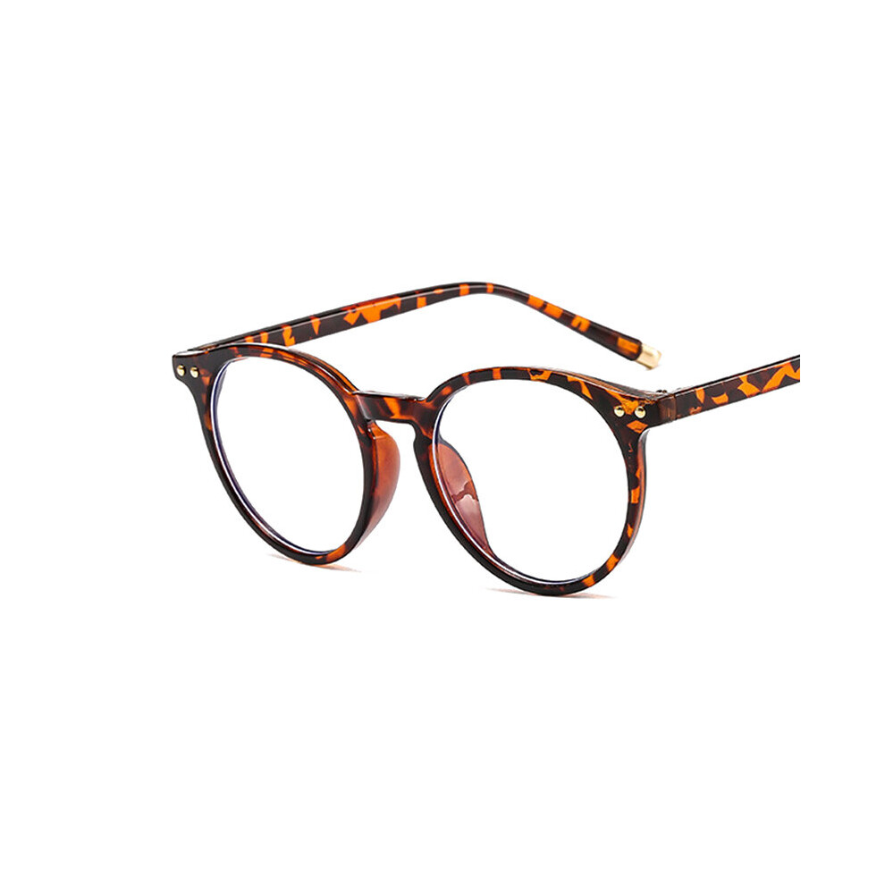 Multicoloured Round Women Glasses Frame Vintage Clear Lens Eyewear Men Optical Leopard Green Eyeglasses Frame