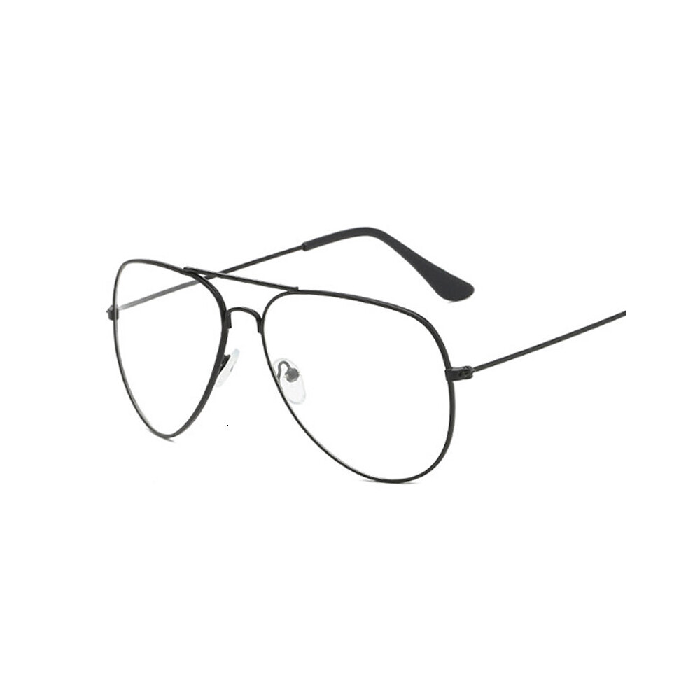 Multicoloured Classic Pilot Glasses Frame Clear Optical Eyeglasses Transparent Lens Metal Big Eyewear Unisex Spectacle