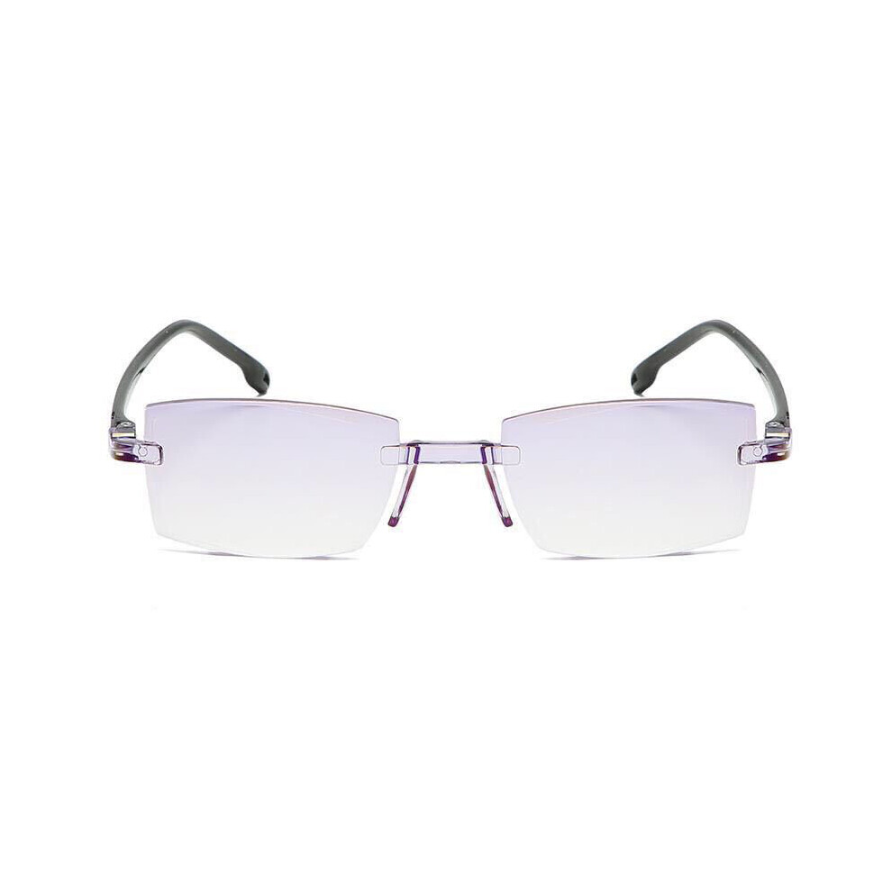 Multicoloured Anti Light Reading Eyeglasses Blocking Rimless Eyewear Anti-Fall Presbyopic Glasses Diopter Dimond +1.0 To +4.0