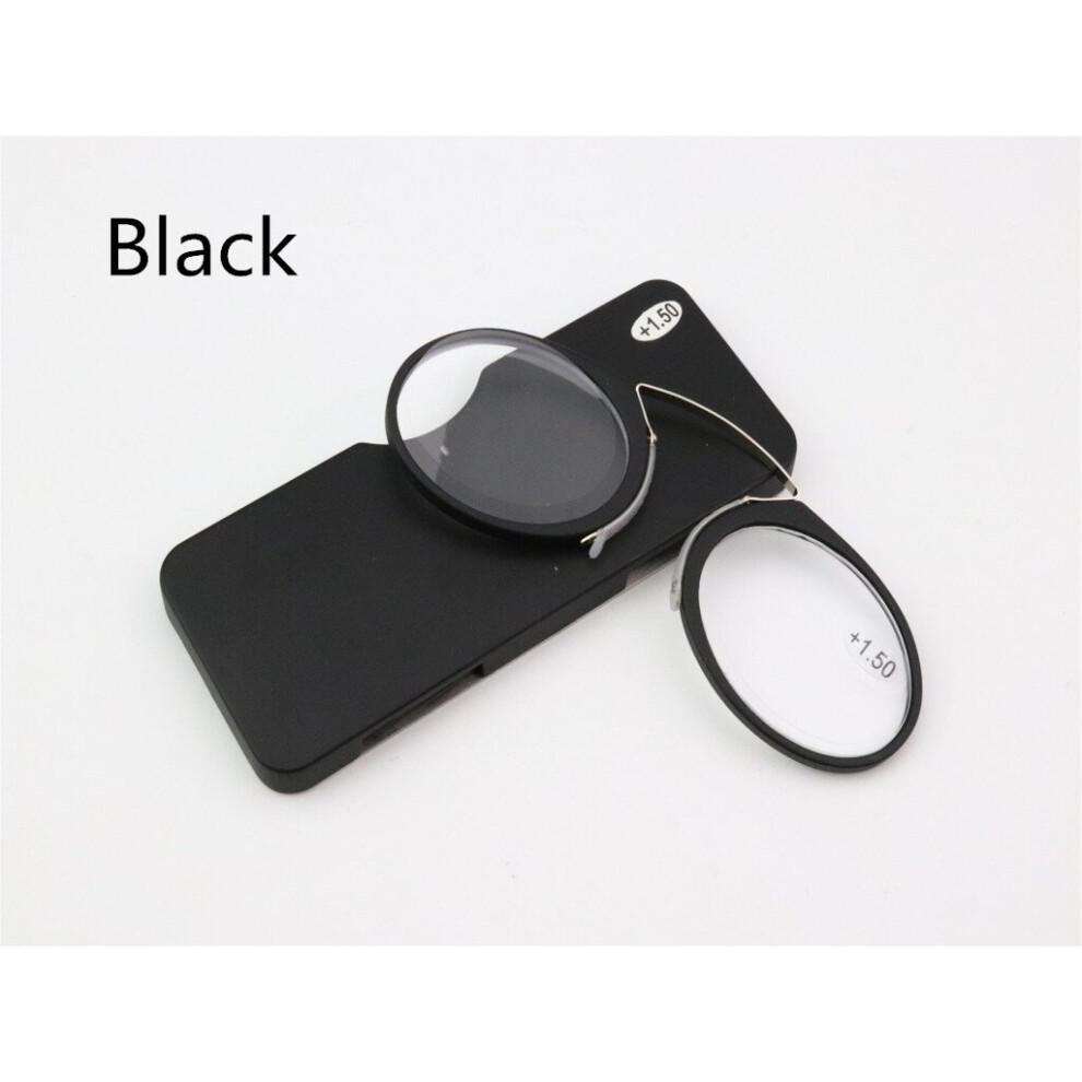 Multicoloured Mini Clip Nose Bridge Reading Glasses 1.0 To 3.5 Portable Presbyopic Glasses With Case