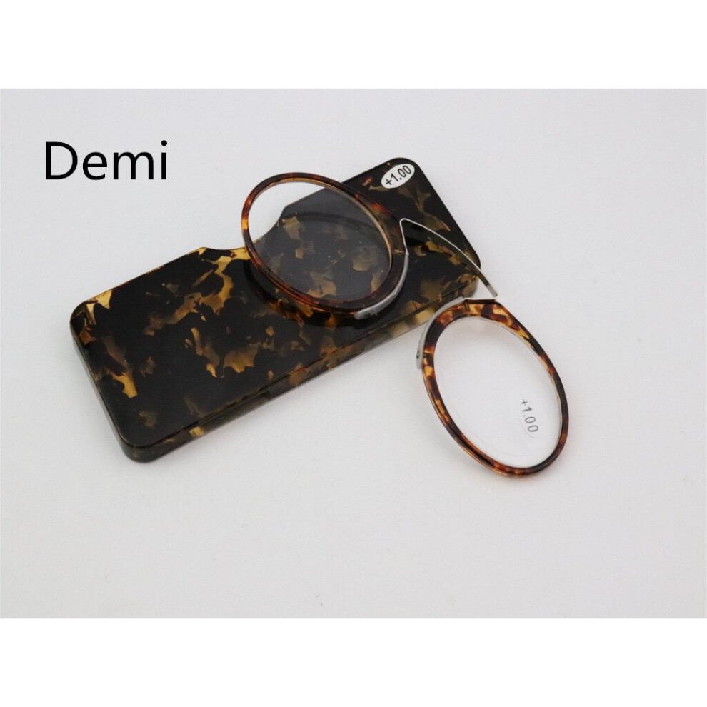 Multicoloured Mini Clip Nose Bridge Reading Glasses 1.0 To 3.5 Portable Presbyopic Glasses With Case