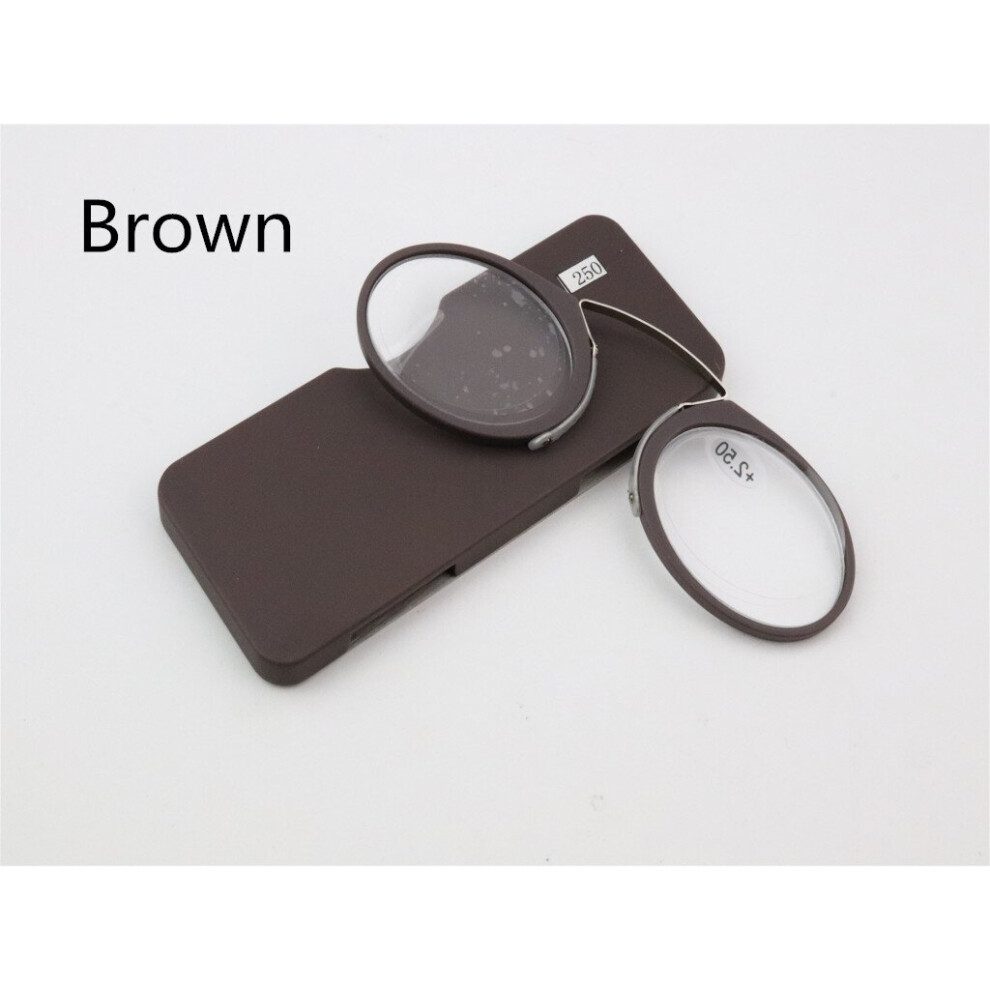 Multicoloured Mini Clip Nose Bridge Reading Glasses 1.0 To 3.5 Portable Presbyopic Glasses With Case
