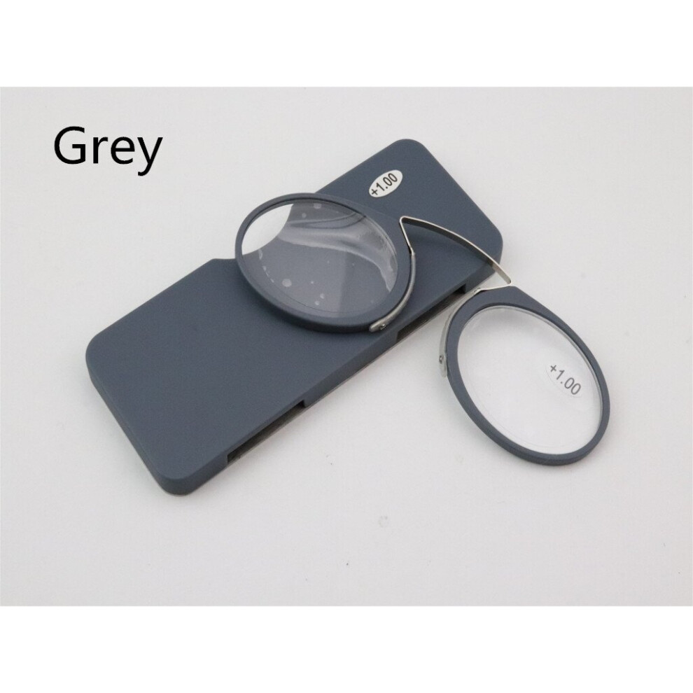 Multicoloured Mini Clip Nose Bridge Reading Glasses 1.0 To 3.5 Portable Presbyopic Glasses With Case