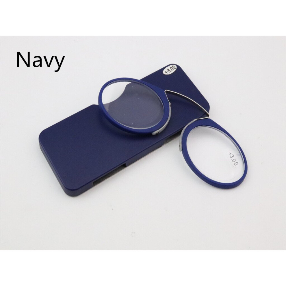 Multicoloured Mini Clip Nose Bridge Reading Glasses 1.0 To 3.5 Portable Presbyopic Glasses With Case