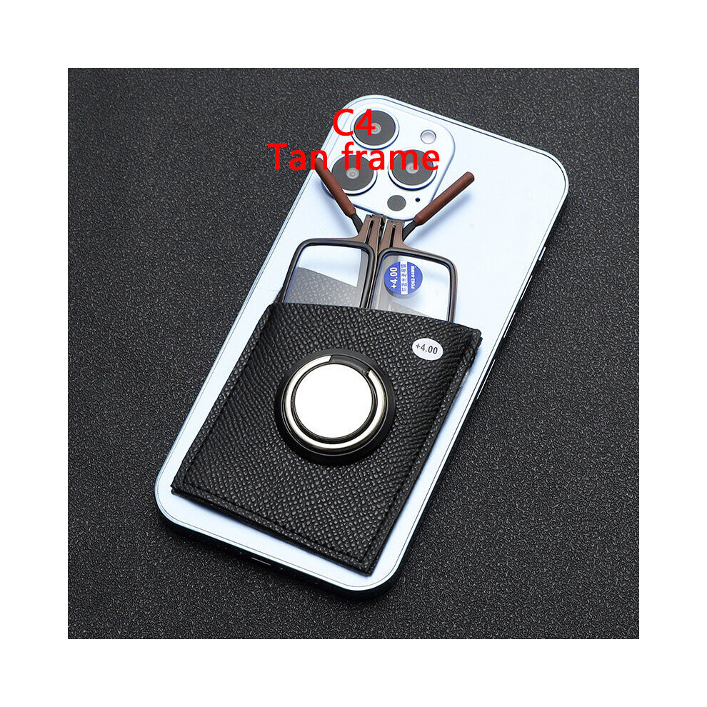 Newest Phone Holder Red Wood Temple Folding Men Women Reading Glasses 1.0 To 4.0 Portable Presbyopic Reading Glasses