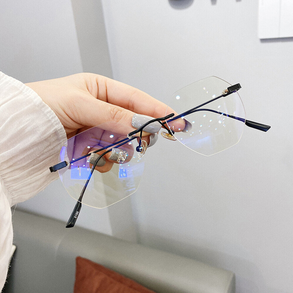 Multicoloured Clear Light Blocking Rimless Glasses Clear Myopia Frameless Eyeglasses For Men Women Optical Spectacle Frames
