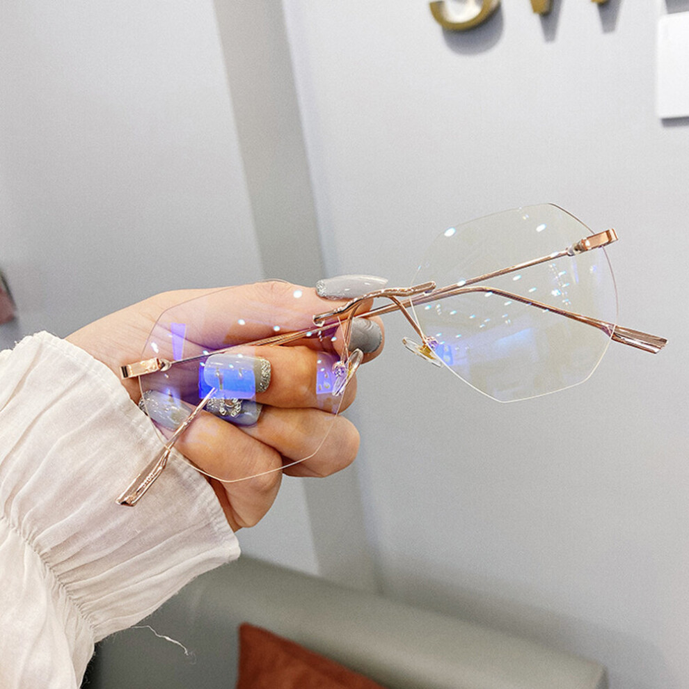 Multicoloured Clear Light Blocking Rimless Glasses Clear Myopia Frameless Eyeglasses For Men Women Optical Spectacle Frames