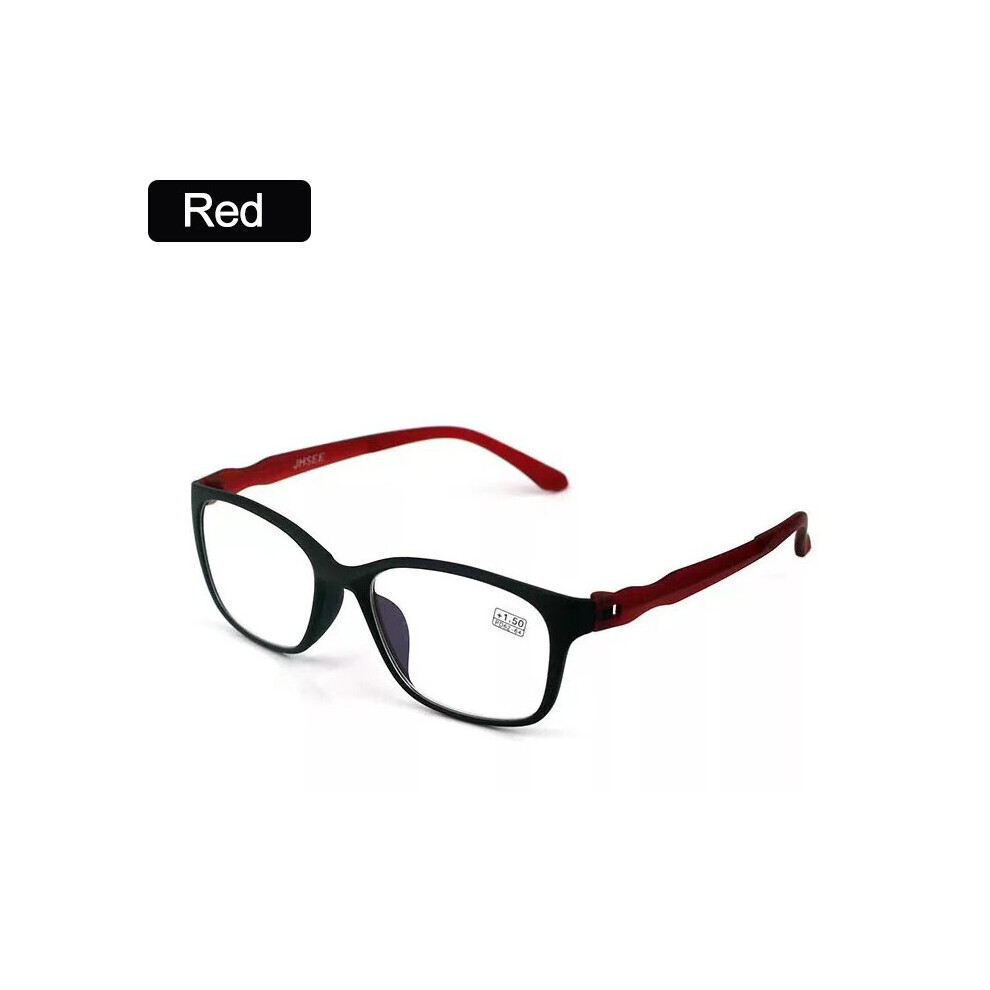 (MULTI, Auburn) Ultra-Light Reading Glasses Anti Light Lens for Men Women Leg Frame +1.5 +2.0 +2.5 +3.0 +3.5 +4.0