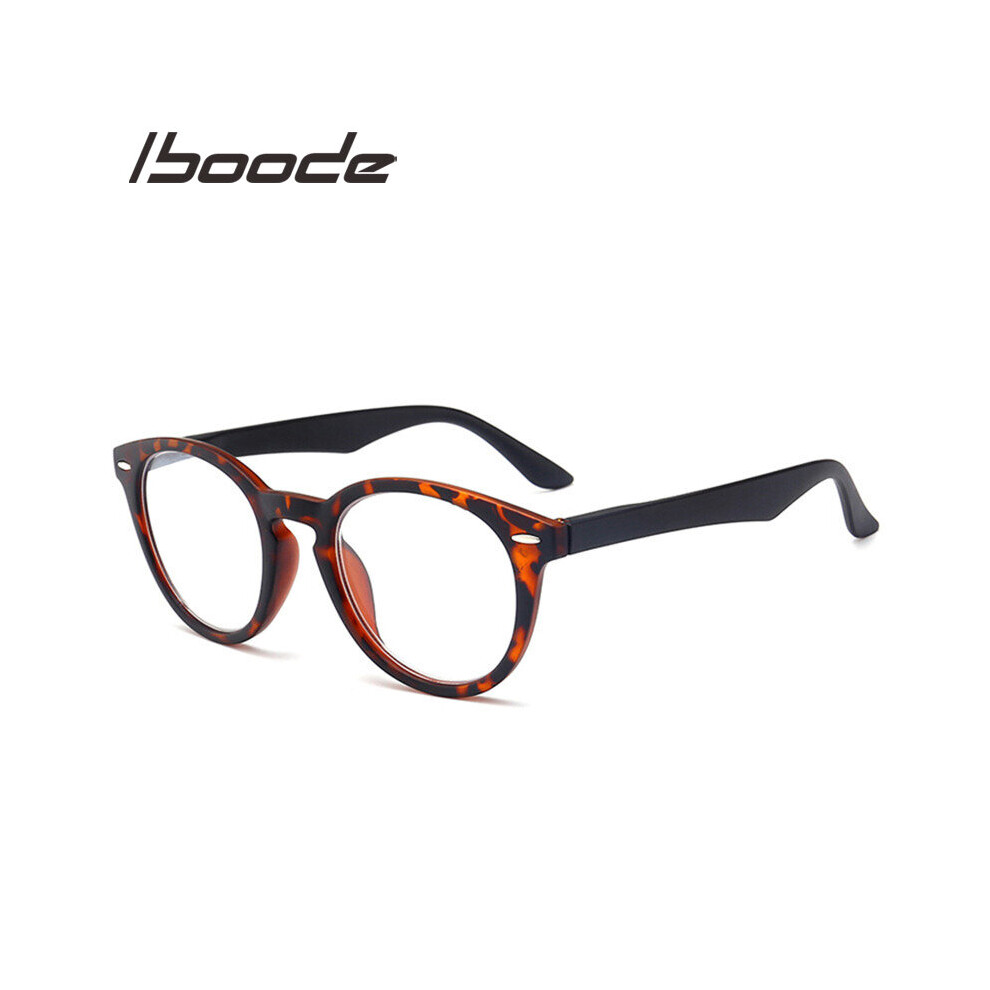 Multicoloured Leopard Round Full Reading Eyeglasses Classic Presbyopic Glasses Men Women Ultralight Diopter Eyewear +1.0 +1.5 +2.0 +2.5