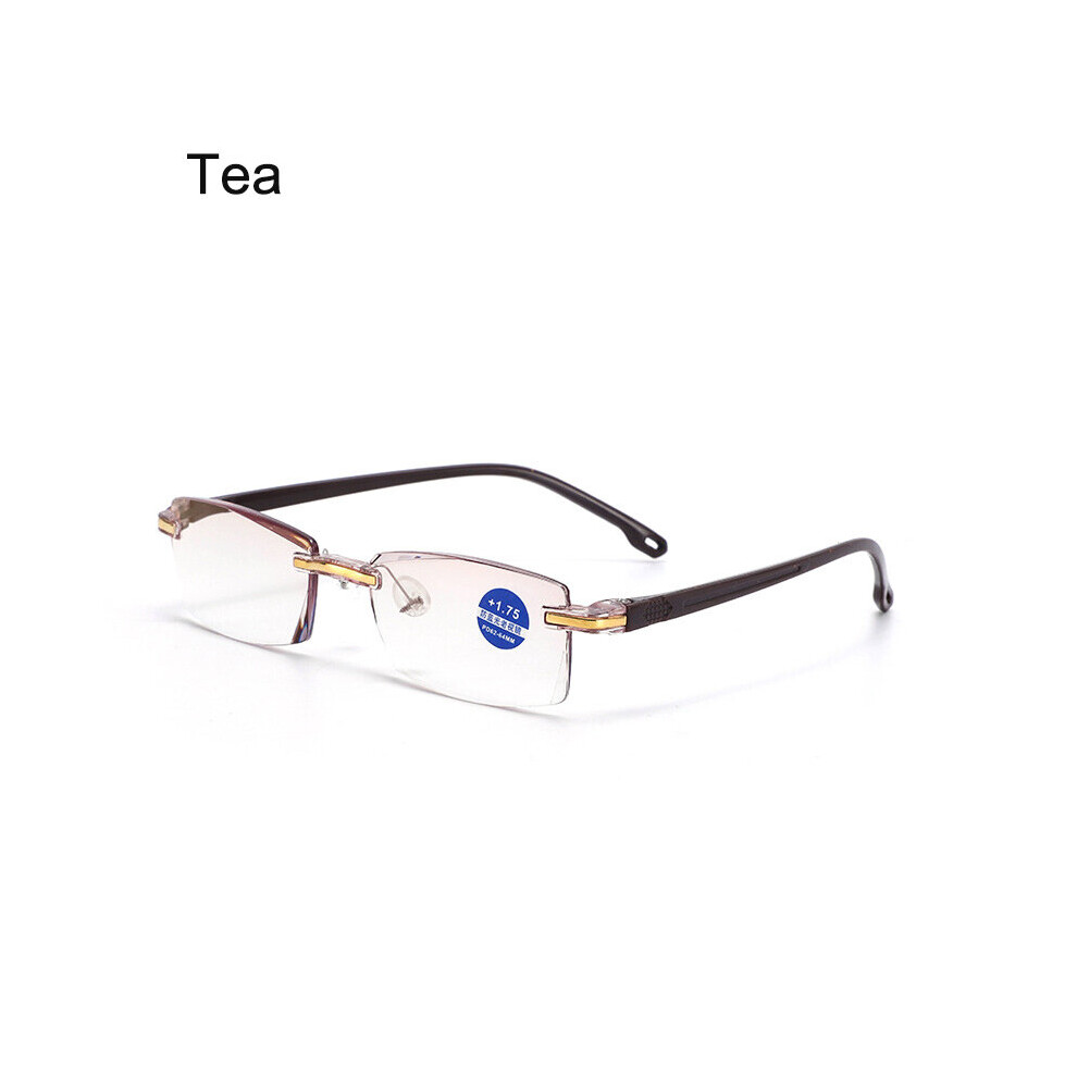 (Orange, Auburn) Ultra-Light Reading Glasses Anti Light Lens for Men Women Leg Frame +1.5 +2.0 +2.5 +3.0 +3.5 +4.0