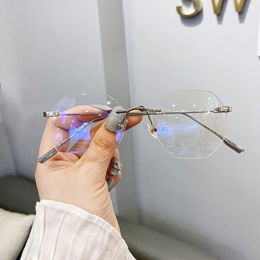 Multicoloured Clear Light Blocking Rimless Glasses Clear Myopia Frameless Eyeglasses For Men Women Optical Spectacle Frames