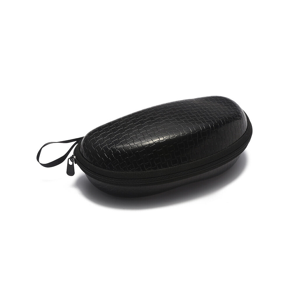 Sunglasses Glasses Case Zipper Leather Glasses Case Strong Compression Oval Glasses Case Multi-purpose Storage Box