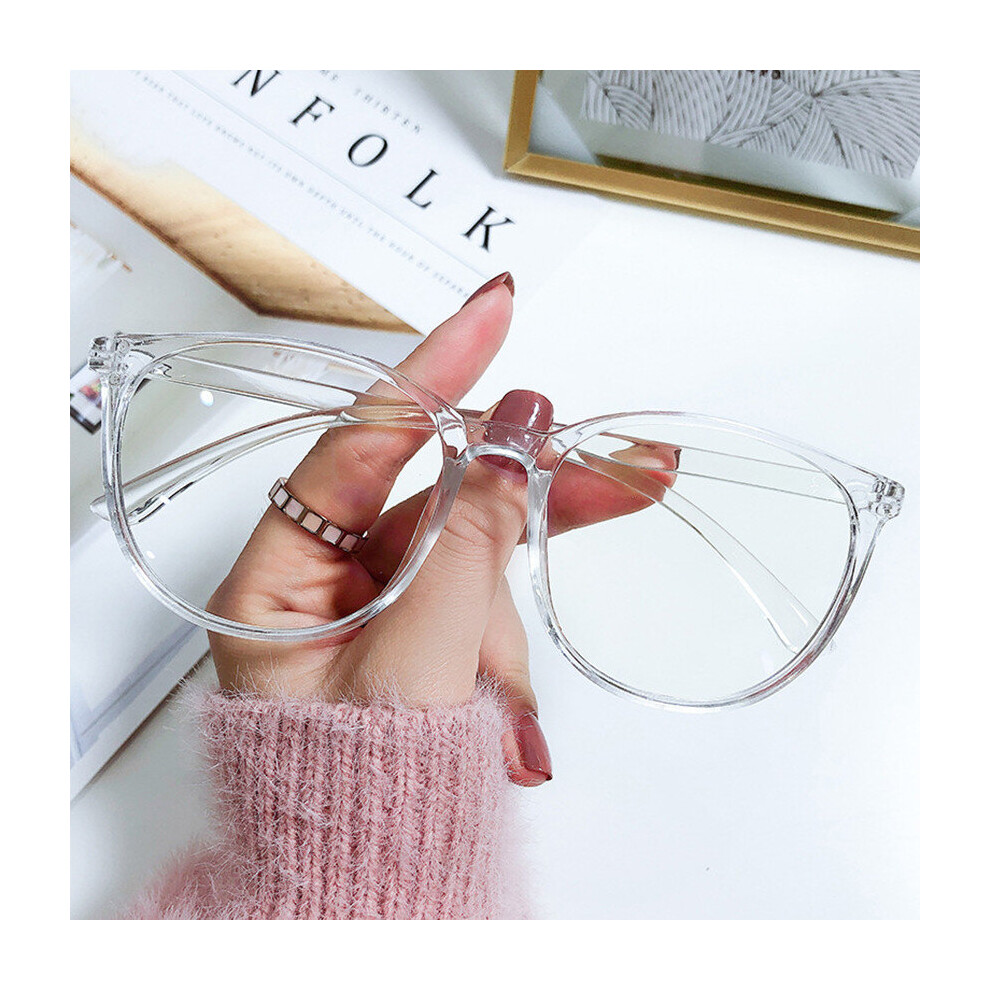 Round Eyewear Transparent Computer Reading Glasses Frame Women Men Anti Light Sunglasses Optical Spectacle Eyeglass