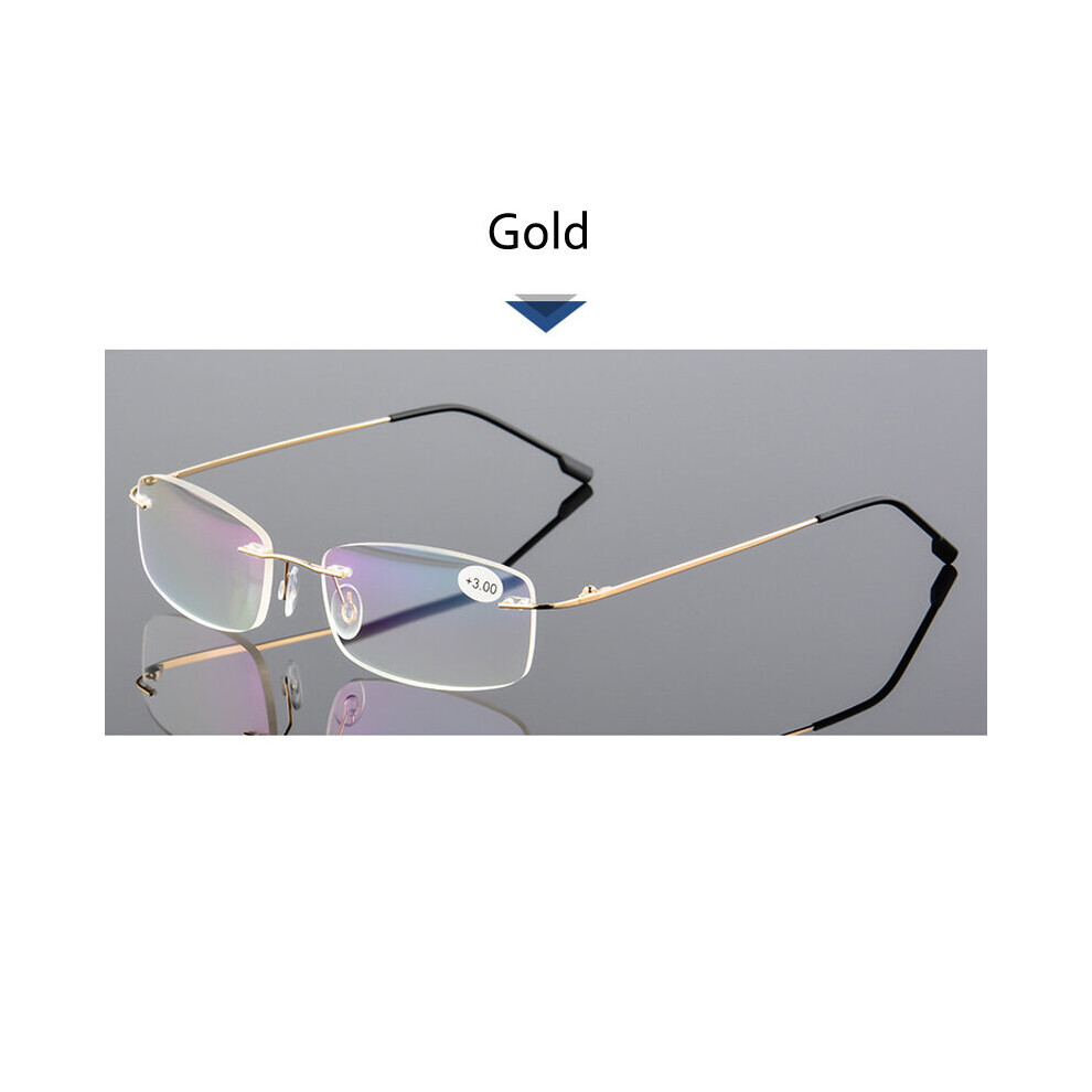 Multicoloured Elbru Ultralight Tr90 Memory Titanium Rimless Reading Glasses Men&Women Presbyopic Eyeglasses +1.0 +1.5 +2.0 To+3.5 +4.0