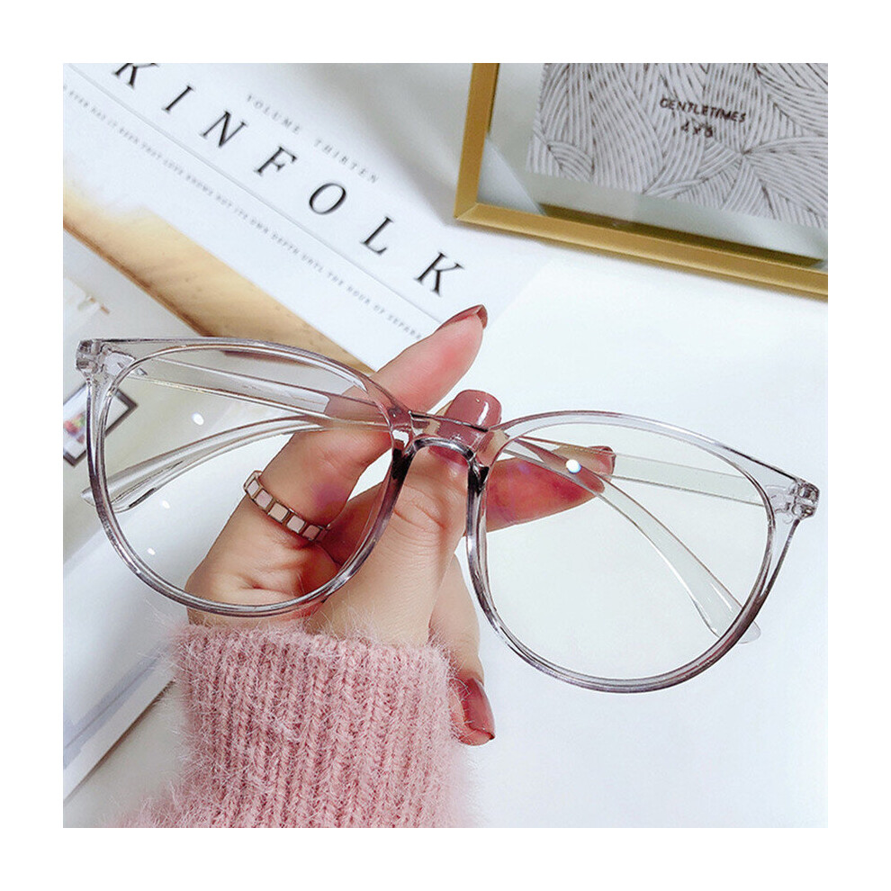 Round Eyewear Transparent Computer Reading Glasses Frame Women Men Anti Light Sunglasses Optical Spectacle Eyeglass
