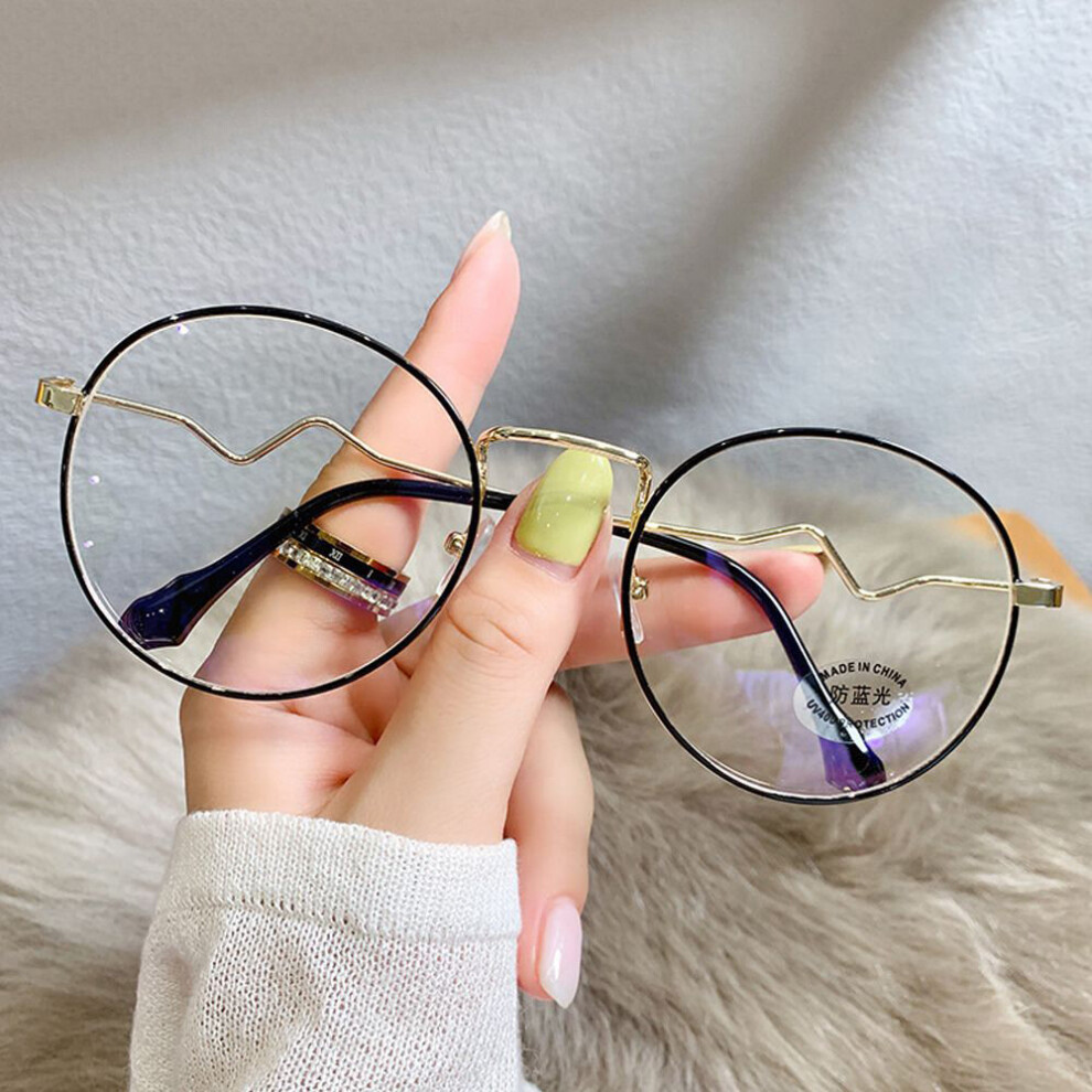 Multicoloured Anti Light Myopia Glasses Women Men Round Metal Frame Spectacles Eyeglasses Prescription Shortsighted Eyewear 0~-4.0