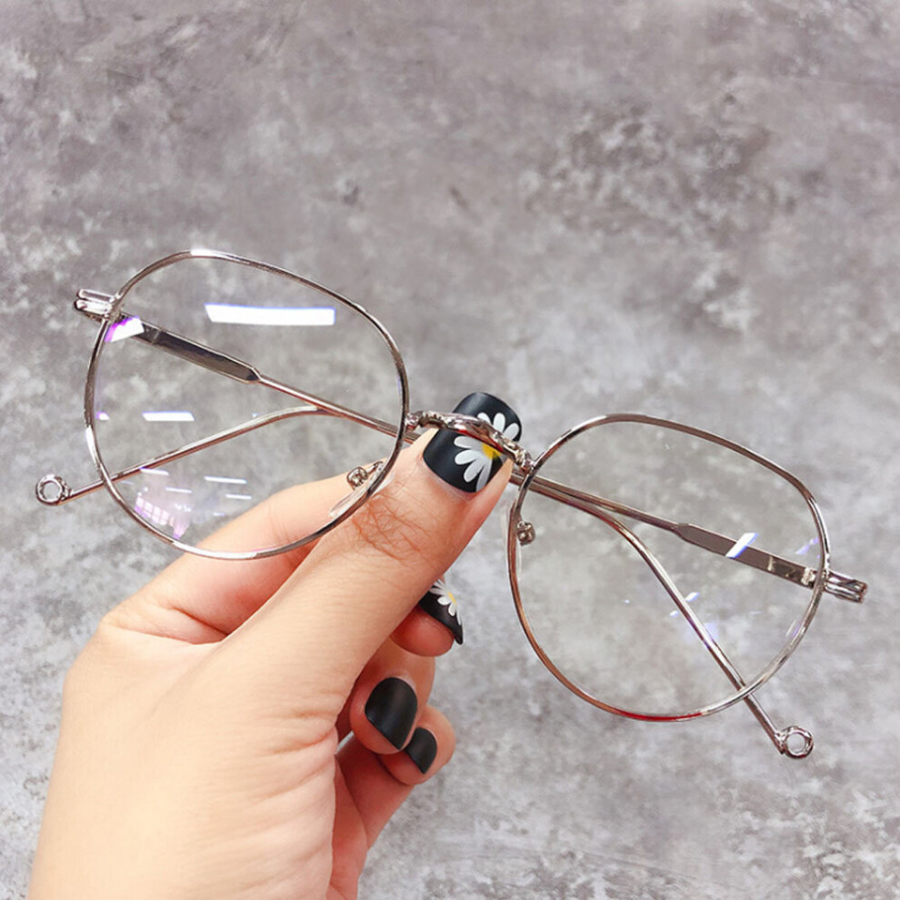 Multicoloured Anti Light Myopia Glasses Women Men Round Metal Frame Spectacles Eyeglasses Prescription Shortsighted Eyewear 0~-4.0