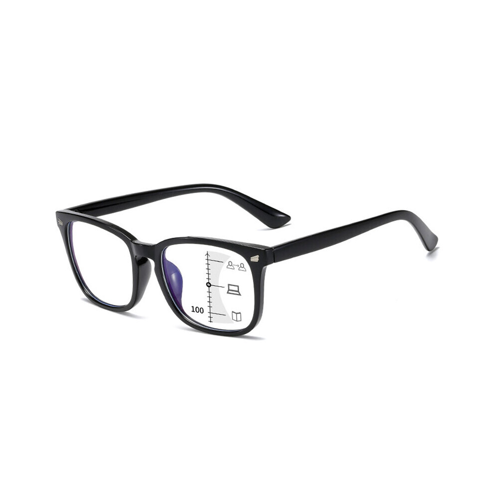 Multicoloured Square Multifocal Progressive Reading Glasses Men With Diopters Anti-Glare Computer Eyeglasses Women Uv400