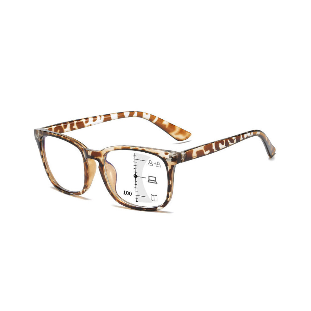 Multicoloured Square Multifocal Progressive Reading Glasses Men With Diopters Anti-Glare Computer Eyeglasses Women Uv400
