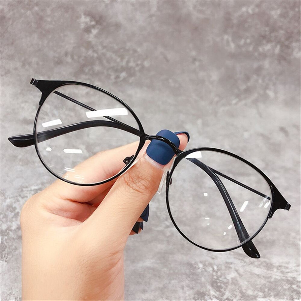 Multicoloured Anti Light Myopia Glasses Women Men Round Metal Frame Spectacles Eyeglasses Prescription Shortsighted Eyewear 0~-4.0