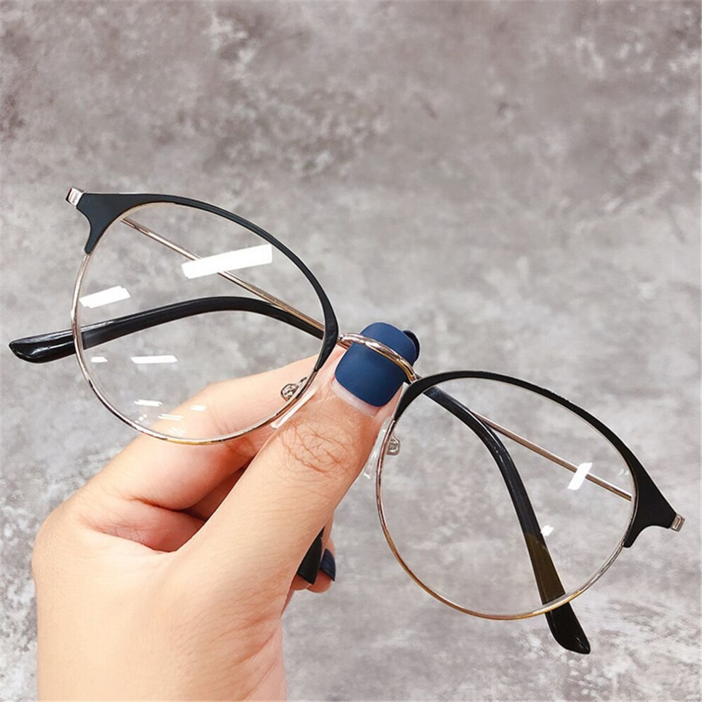 Multicoloured Anti Light Myopia Glasses Women Men Round Metal Frame Spectacles Eyeglasses Prescription Shortsighted Eyewear 0~-4.0