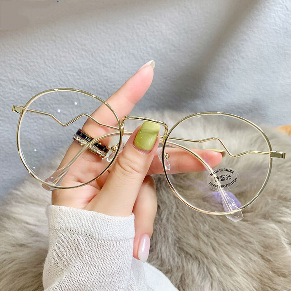 Multicoloured Anti Light Myopia Glasses Women Men Round Metal Frame Spectacles Eyeglasses Prescription Shortsighted Eyewear 0~-4.0