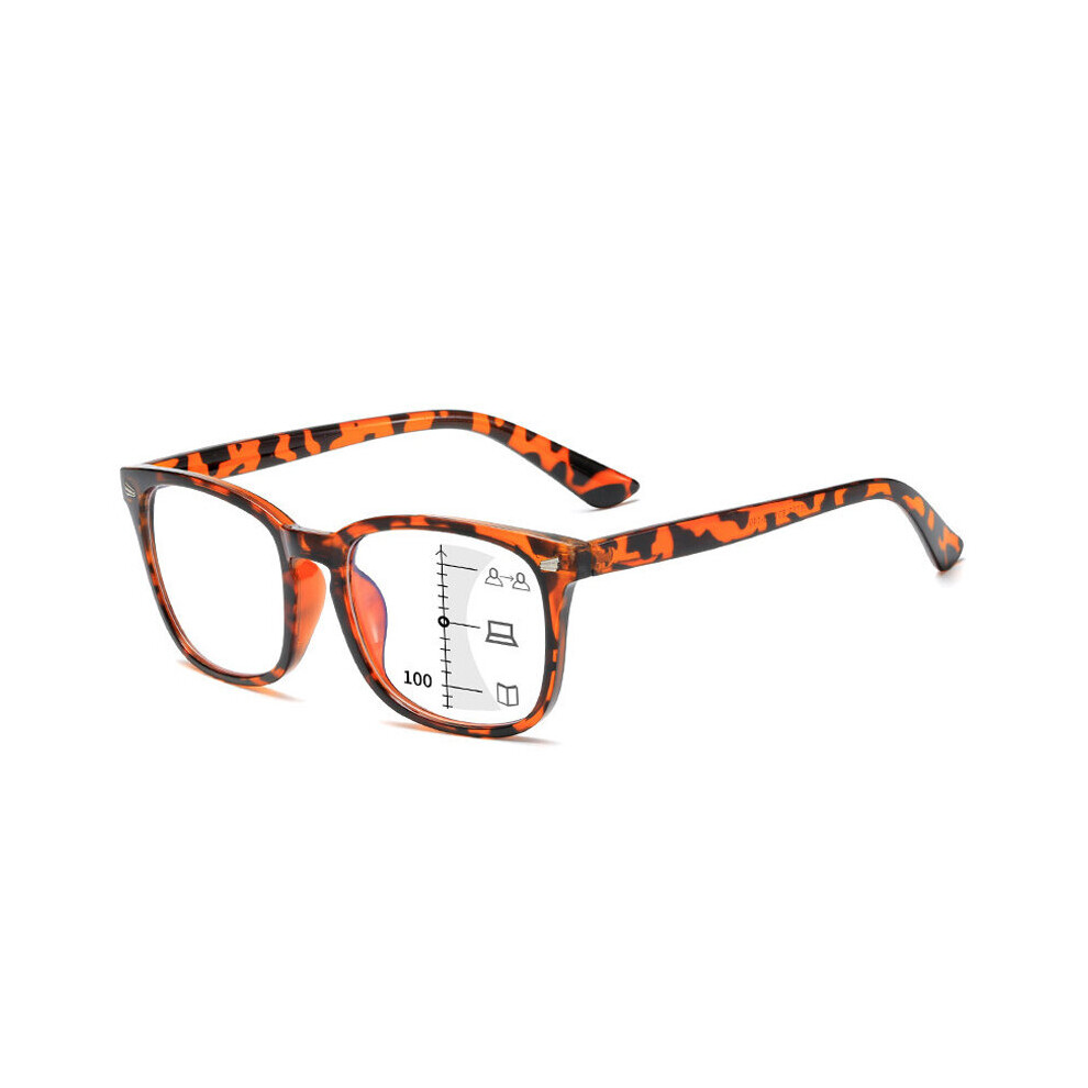 Multicoloured Square Multifocal Progressive Reading Glasses Men With Diopters Anti-Glare Computer Eyeglasses Women Uv400