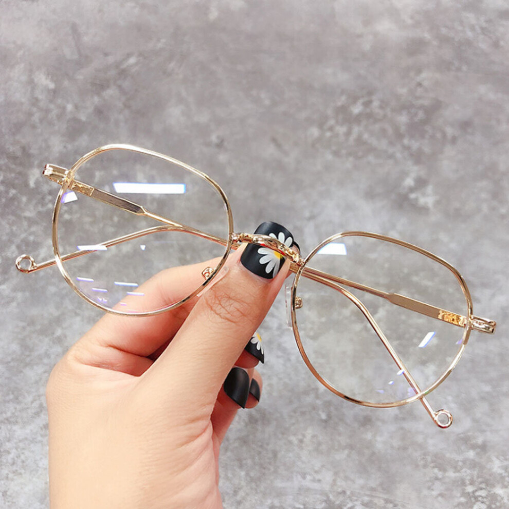 Multicoloured Anti Light Myopia Glasses Women Men Round Metal Frame Spectacles Eyeglasses Prescription Shortsighted Eyewear 0~-4.0