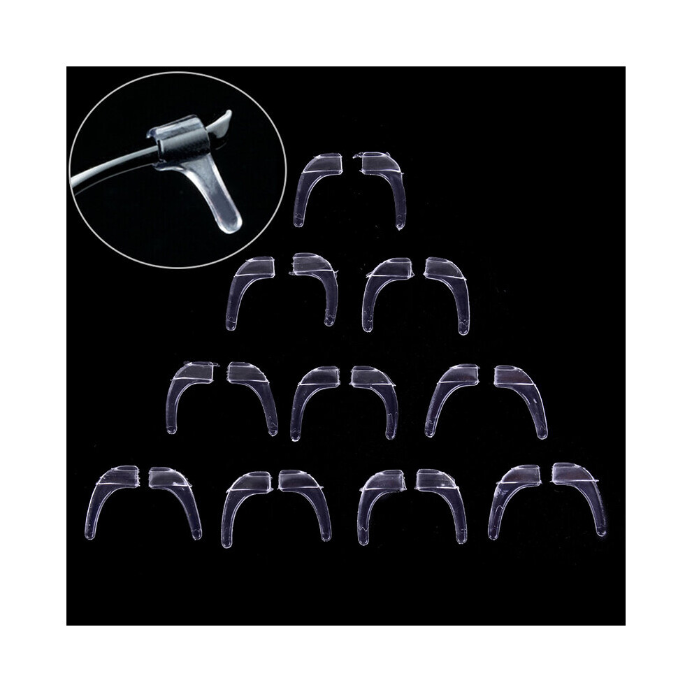 Silicone Glasses Ear Hooks Tip Eyeglasses Grip Ear Grip Hooks Anti Slip Holder for Eyeglasses 10pairs/set