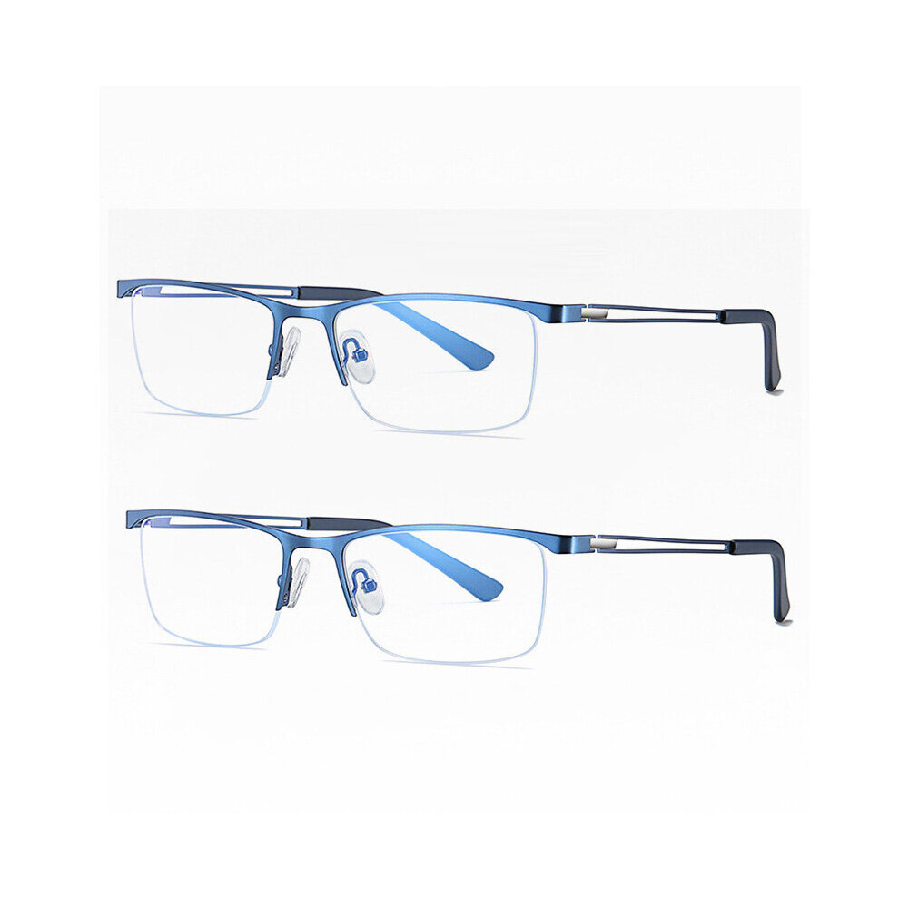 Multicoloured Ultralight Half Frame Reading Glasses Men Anti Light Metal Presbyopia Computer Reader With Diopter +1.75 2.25 2.75