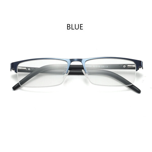 Metal Frame Reading Glasses Men High Semi Rimless Business Presbyopic Reading Glasses 0.5 0.75 1.25 1.75 2.25 5.0