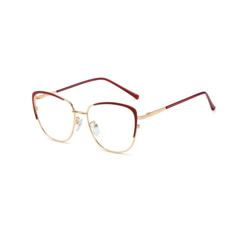 Cat Eye Anti Light Reading Glasses Women Metal Eyeglasses Anti Glare Presbyopic Computer Eyewear +2
