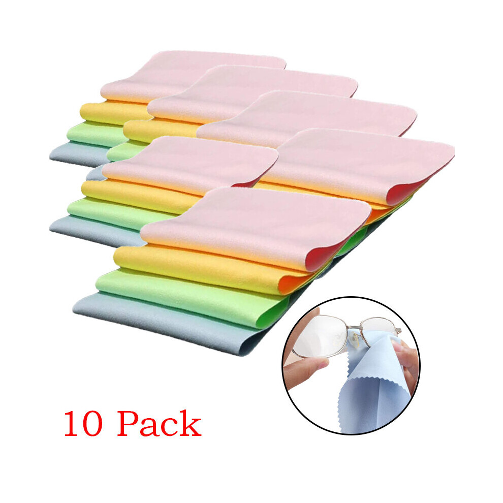 10 Pack Microfiber Cleaning Cloth Wipes For Eyeglasses 130mmX130mm Eyeglass Cleaning Cloth For Camera Computer Glasses Cloth