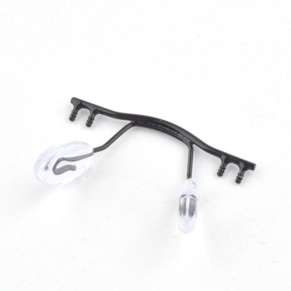 Black Retail Eyewear Bridge Replacement For Rimless Frame,Stainless Steel Eyewear Nose Bridges With Nose Pad Silver Gun