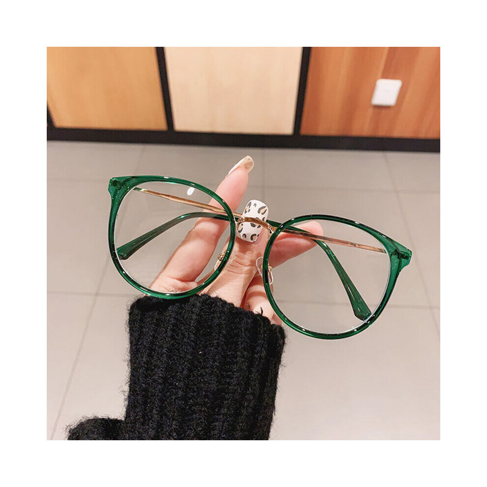 Multicoloured Round Women Glasses Frame Vintage Clear Lens Eyewear Men Optical Leopard Green Eyeglasses Frame