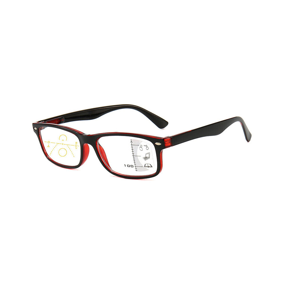 Multicoloured Seemfly Progressive Multifocal Reading Glasses Men Women Square Anti Light Eyeglasses Near Far Sight Diopter 1.0 1.5 2.0